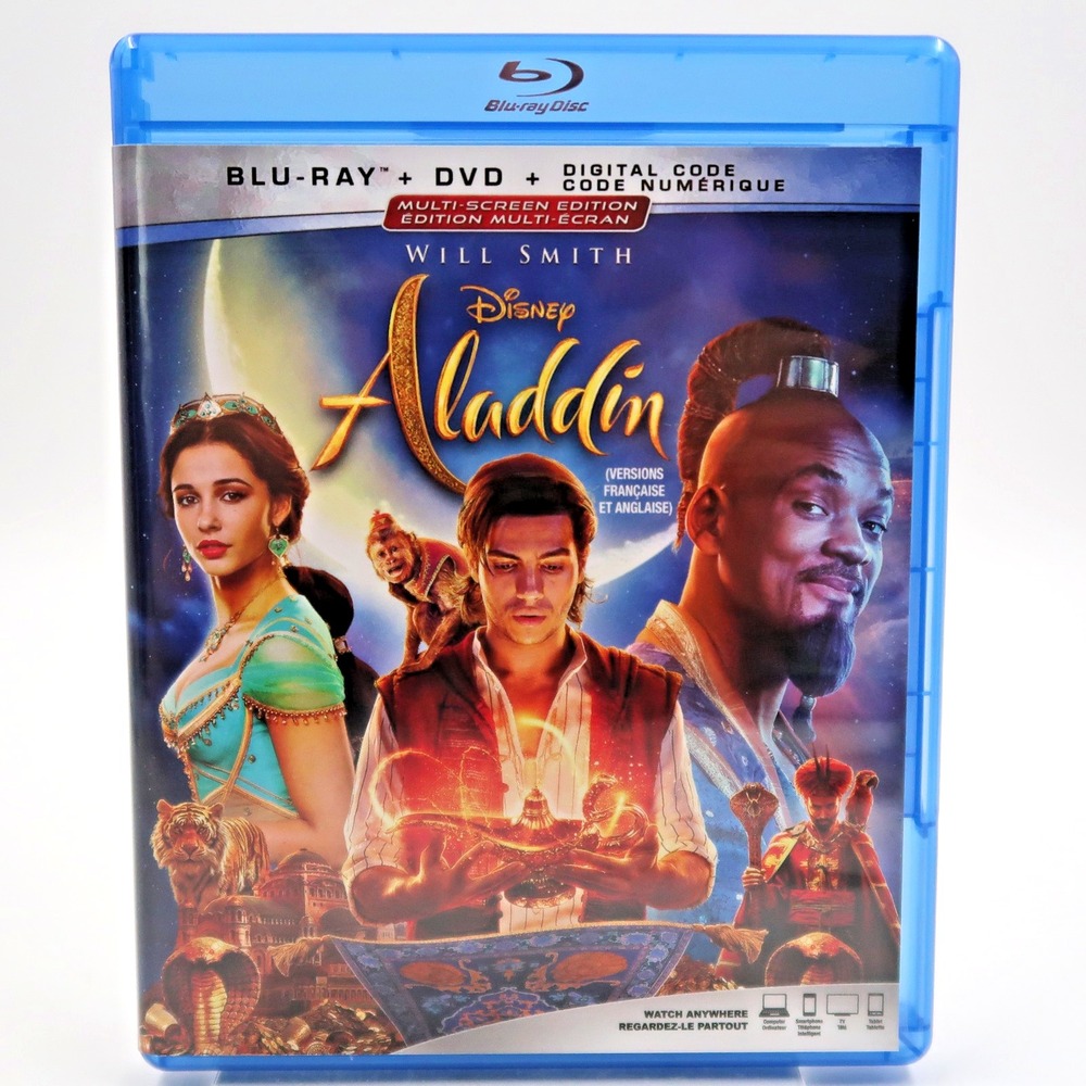 Disney Aladdin Blu-ray DVD 2019 Live Action Will Smith PG Movie 0786936863055